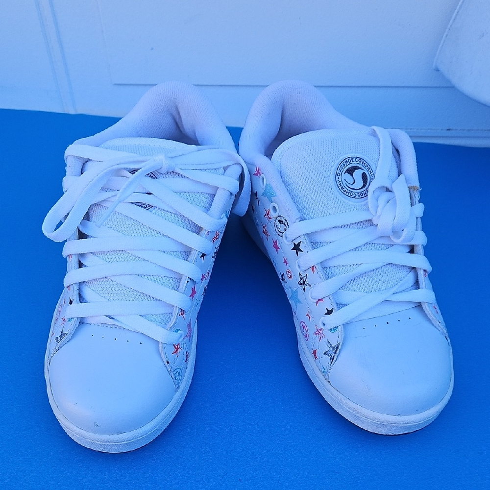 Kids White Sneakers with Star Accents